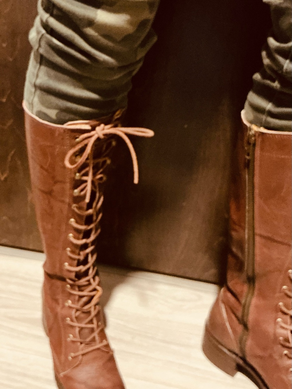 Women’s vintage FryeTall Lace-Up Brown Boots